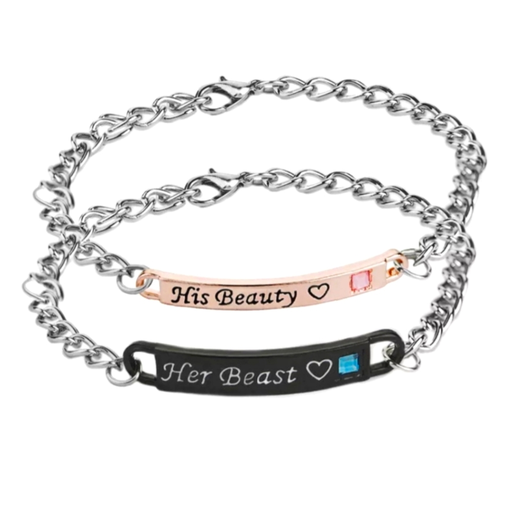 💕💙2-Pc.His Beauty Her Beast Bracelet Set💙💕